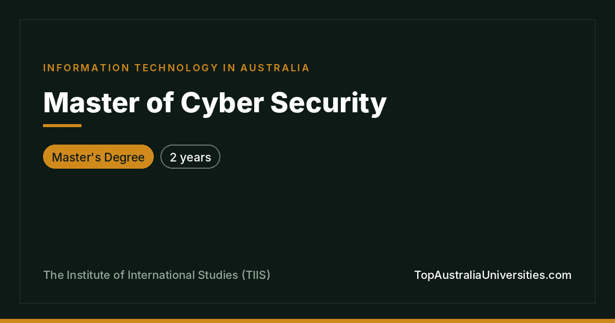 Master of Cyber Security at TIIS