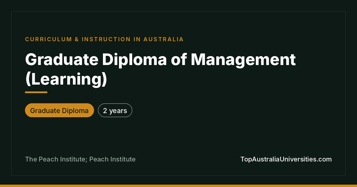 Graduate Diploma of Management (Learning)