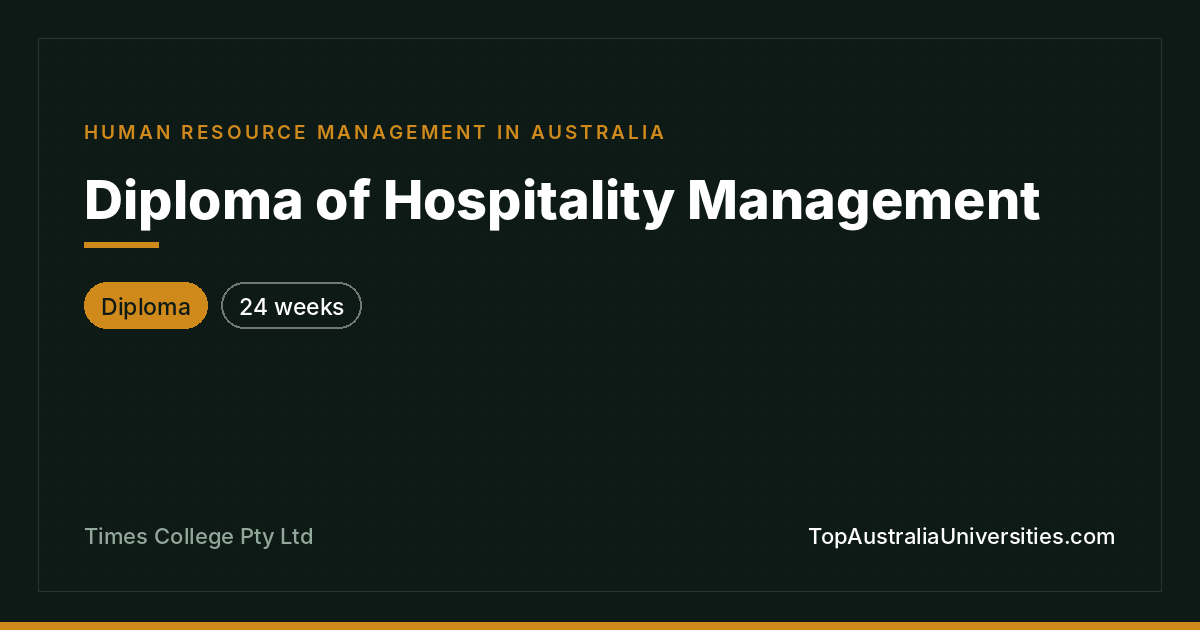 Diploma of Hospitality Management | Times College