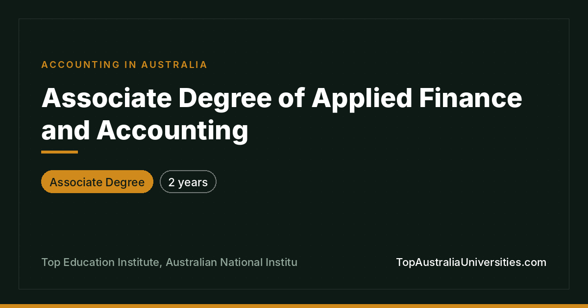 Associate Degree of Applied Finance and Accounting