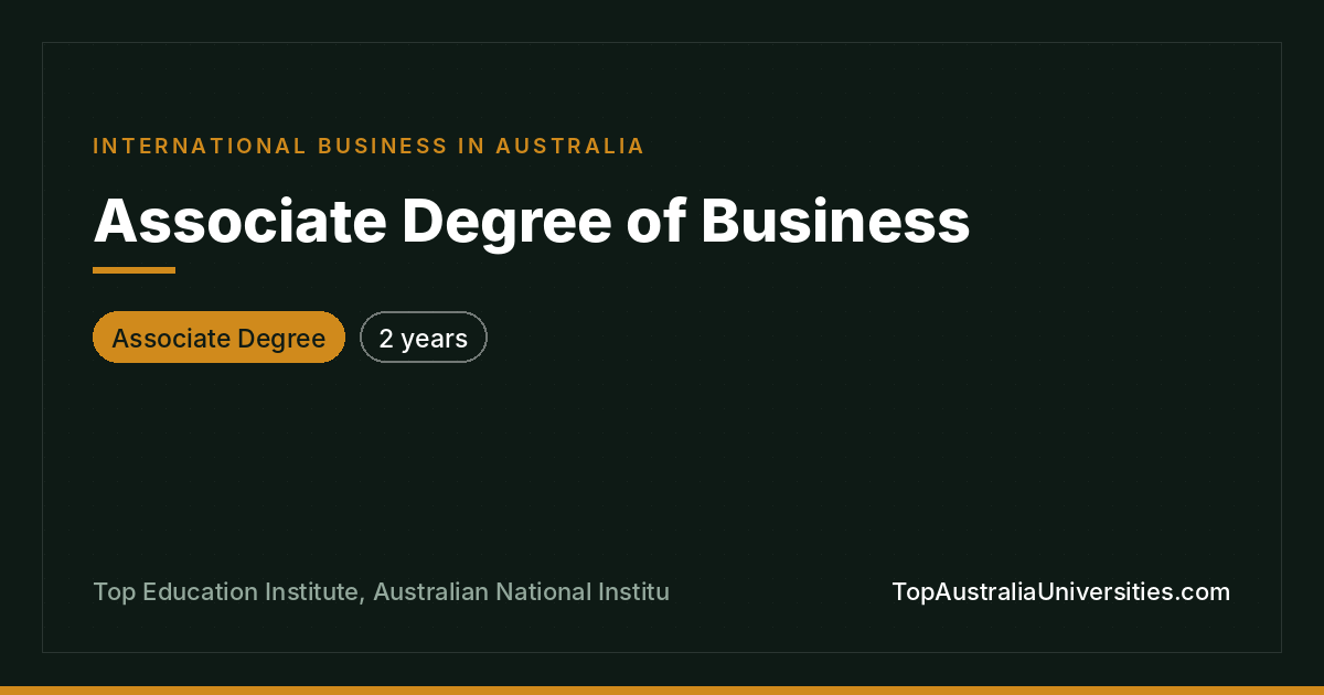 Associate Degree of Business: International Business