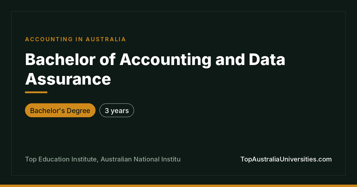 Bachelor of Accounting and Data Assurance