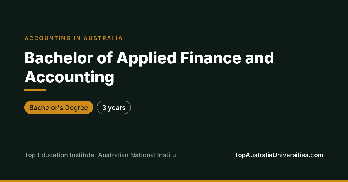 Bachelor of Applied Finance and Accounting