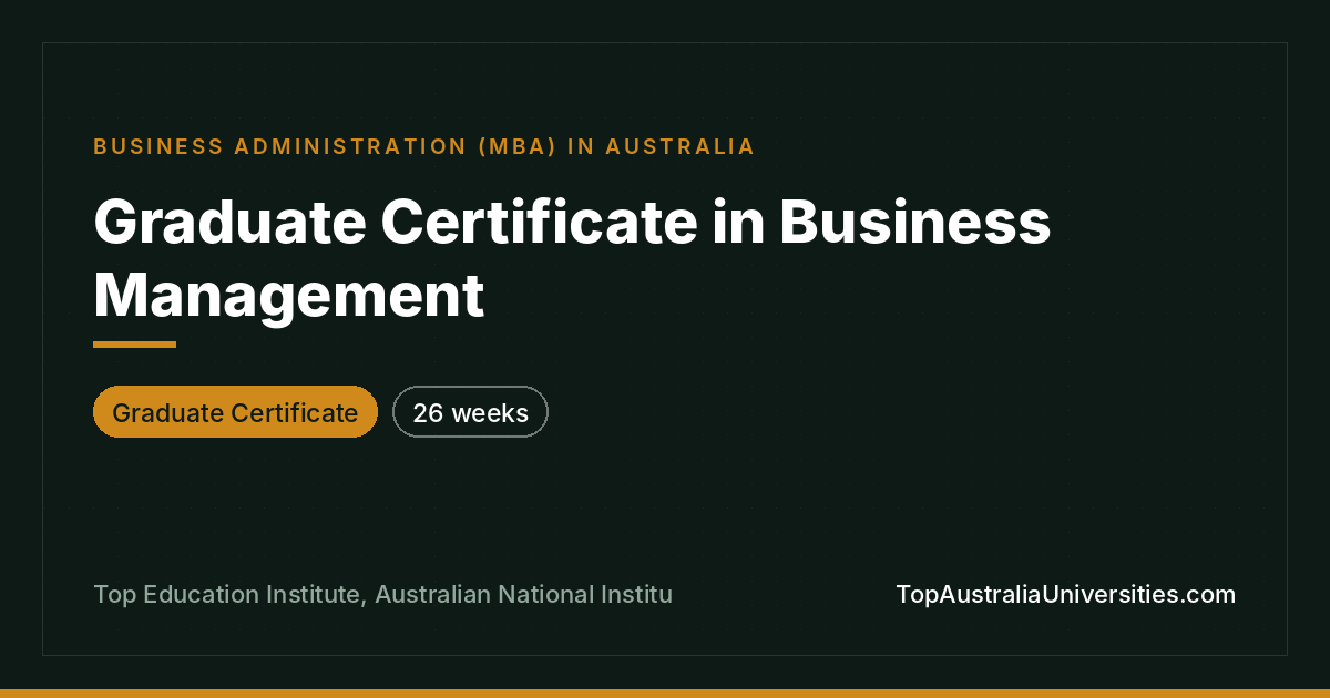 Graduate Certificate in Business Management