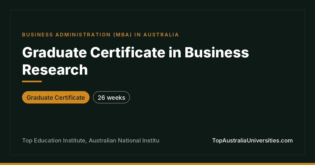 Graduate Certificate in Business Research