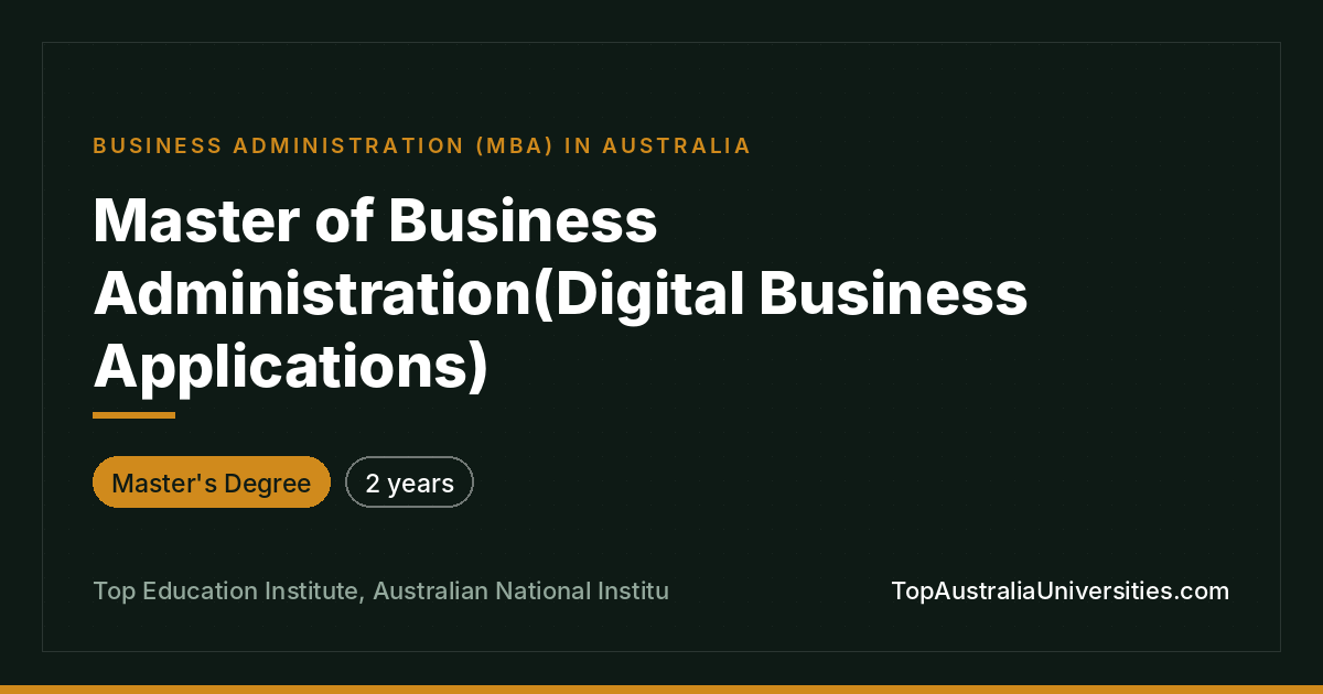 MBA (Digital Business Applications) | Top Education Institut