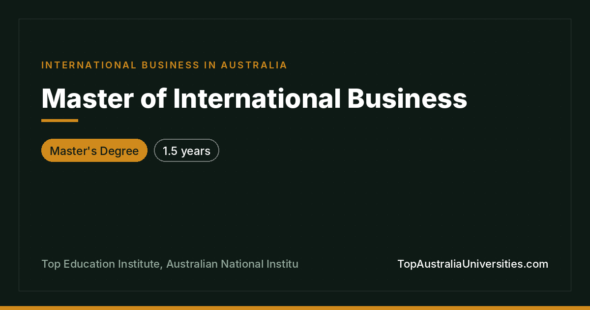 Master of International Business | Top Education Institute