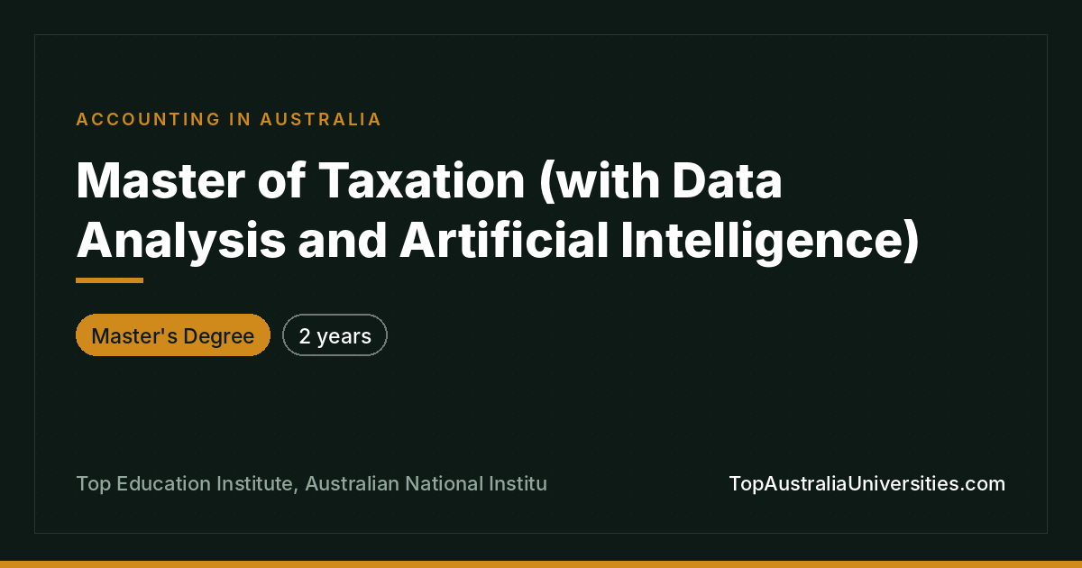Master of Taxation with Data Analysis and AI