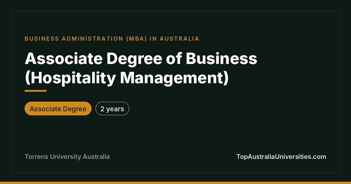 Associate Degree of Business (Hospitality Management)