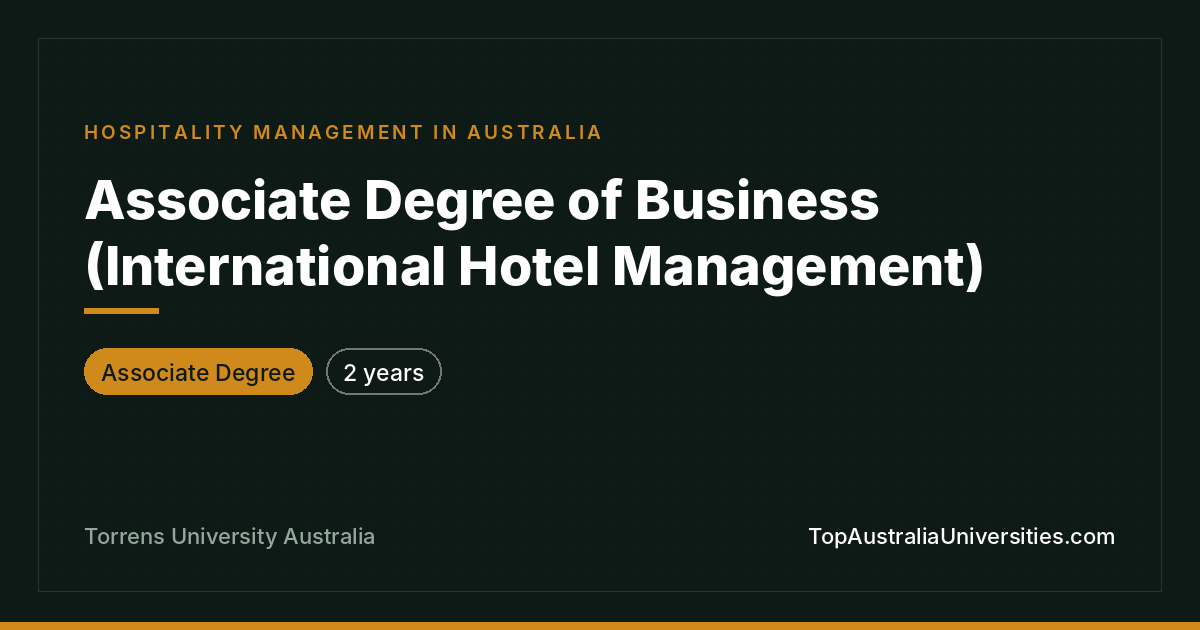 Associate Degree of Business (International Hotel Management