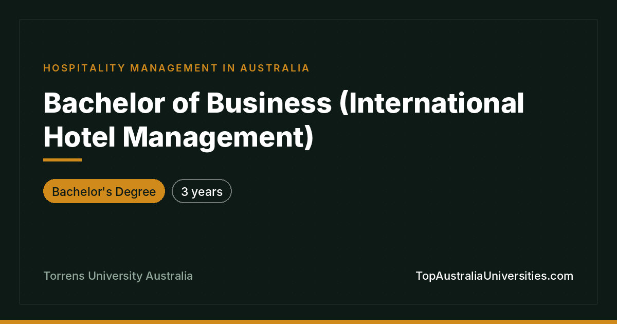 Bachelor of Business (International Hotel Management)