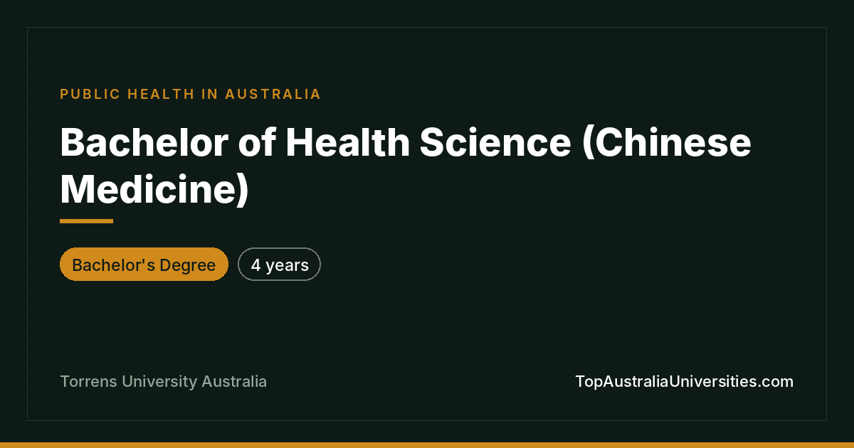 Bachelor of Health Science (Chinese Medicine) at Torrens