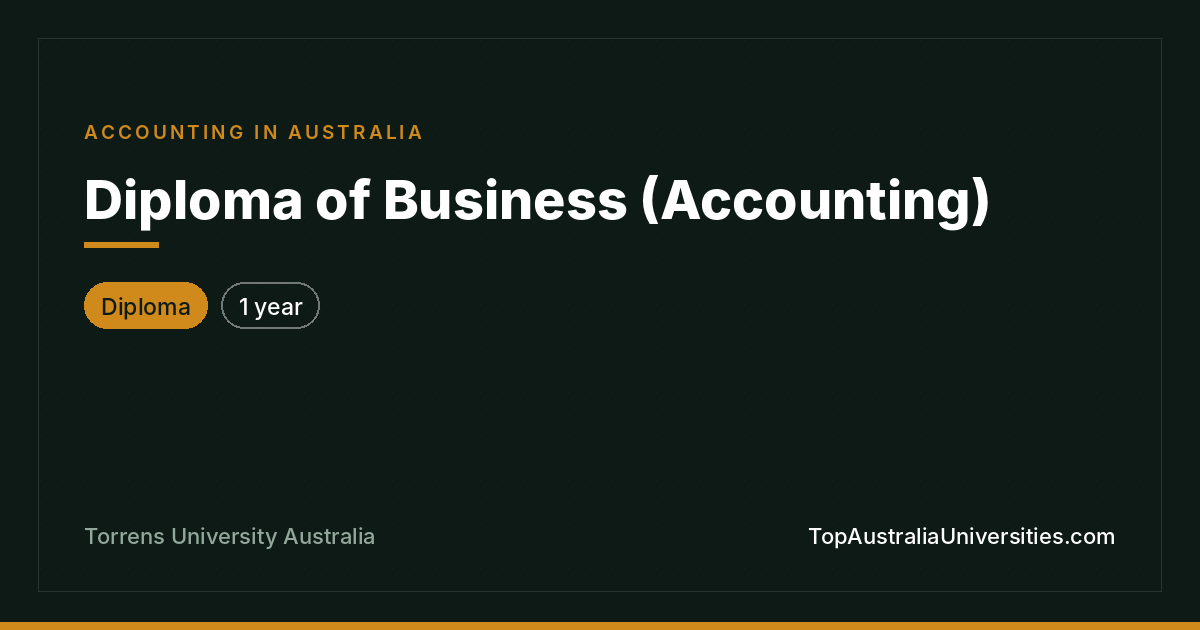 Diploma of Business (Accounting) at Torrens University