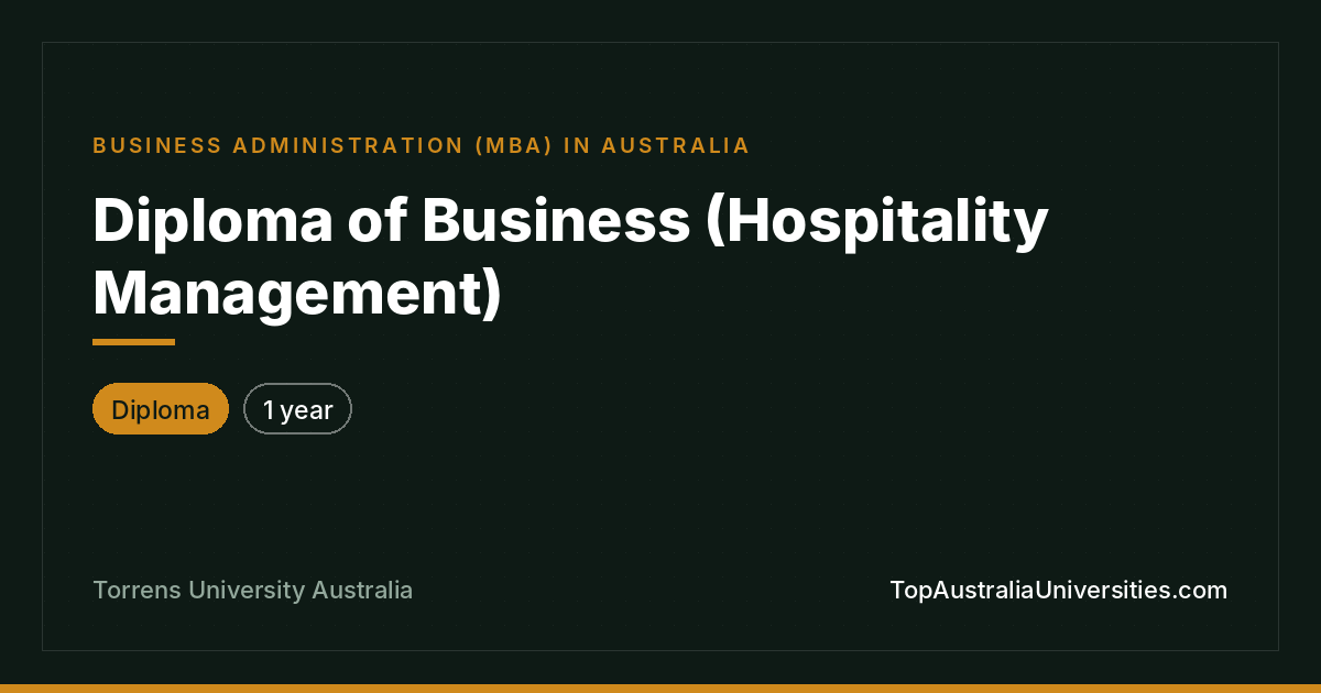 Diploma of Business (Hospitality Management)
