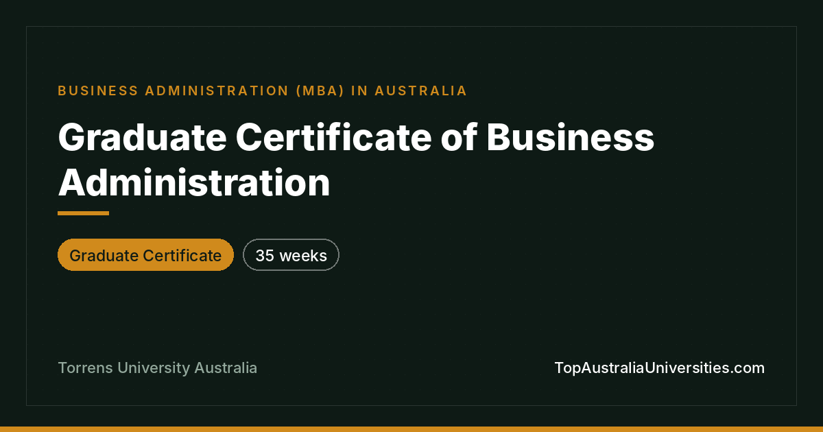 Graduate Certificate of Business Administration at Torrens