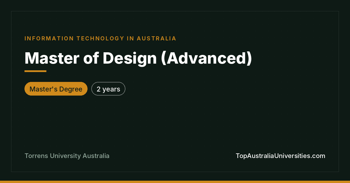 Master of Design (Advanced) at Torrens University