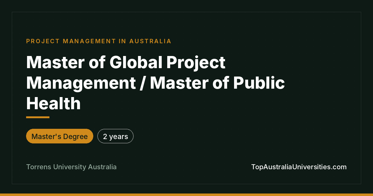 Master of Global Project Management / Public Health