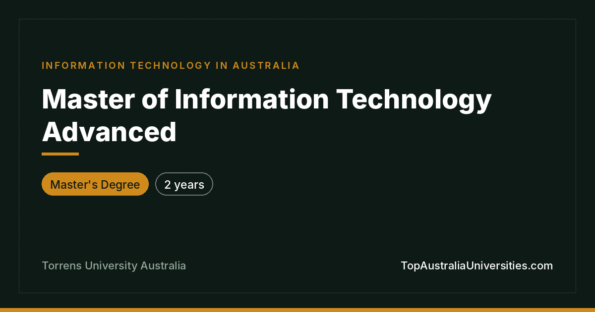 Master of Information Technology Advanced at Torrens