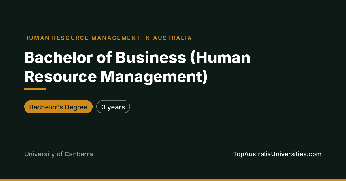Bachelor of Business (HR Management) | University of Canberr