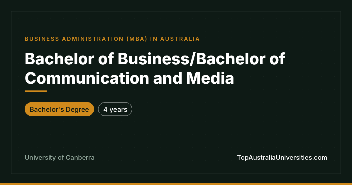 Bachelor of Business/Communication and Media – UC