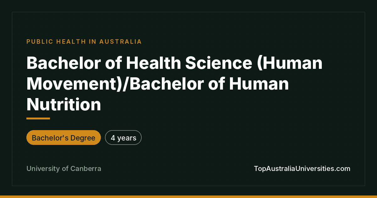 Bachelor of Health Science/Nutrition – University of Canberr