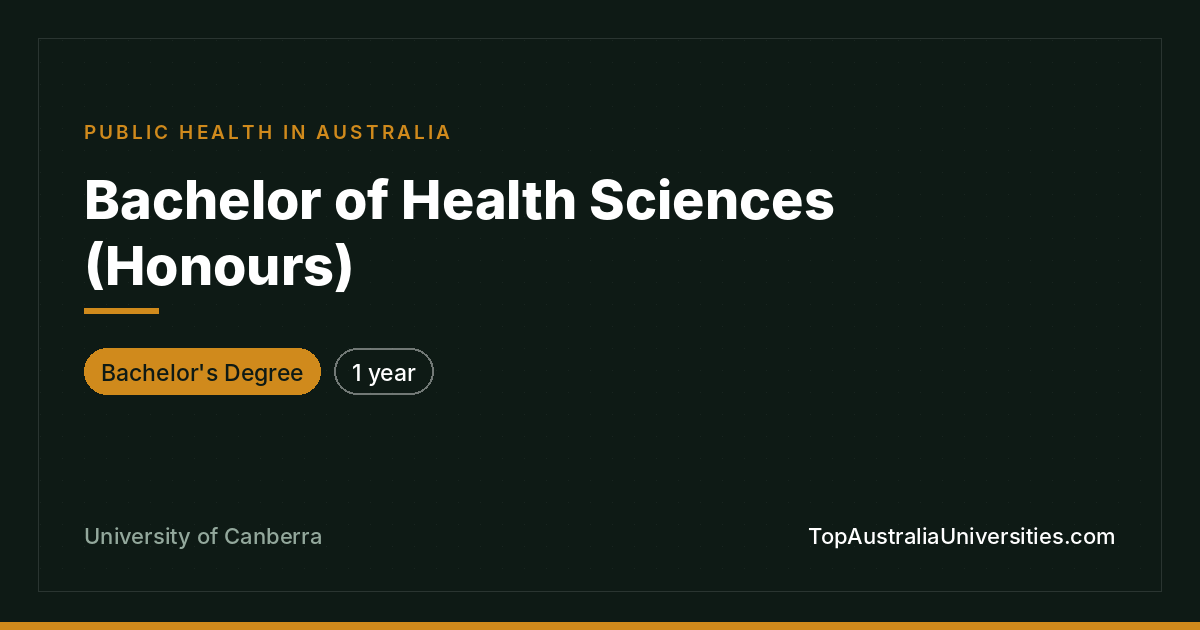 Bachelor of Health Sciences (Honours) | University of Canber