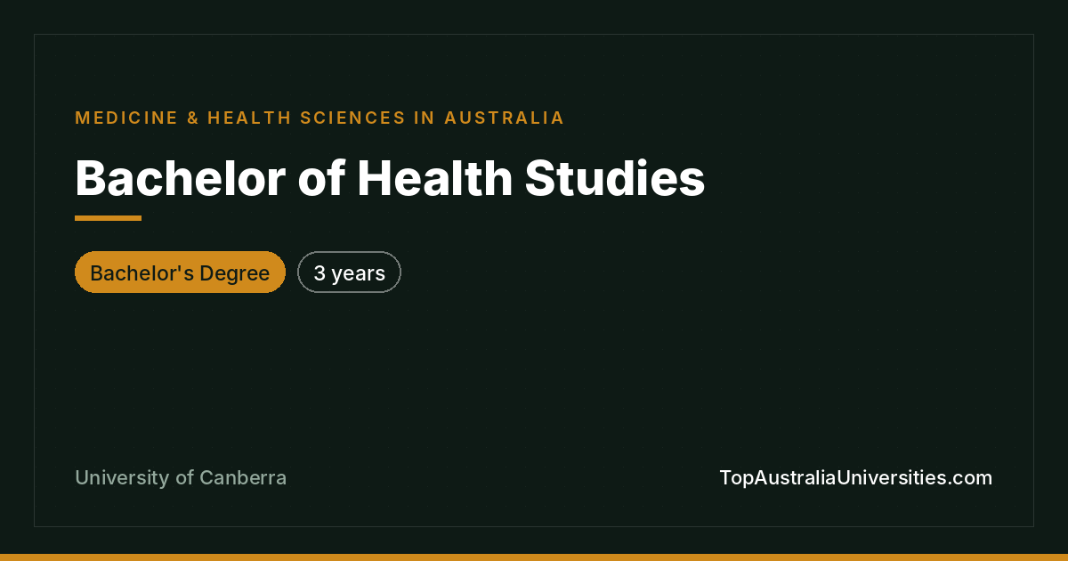Bachelor of Health Studies – University of Canberra