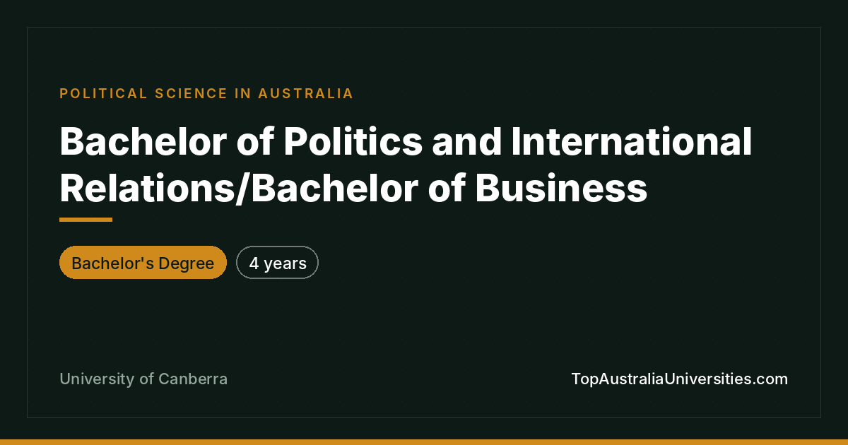 Bachelor of Politics/IR & Business | University of Canberra