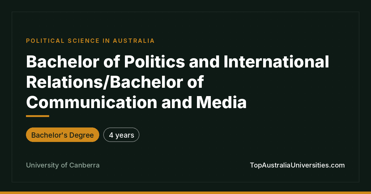 Bachelor of Politics & Communication | University of Canberr