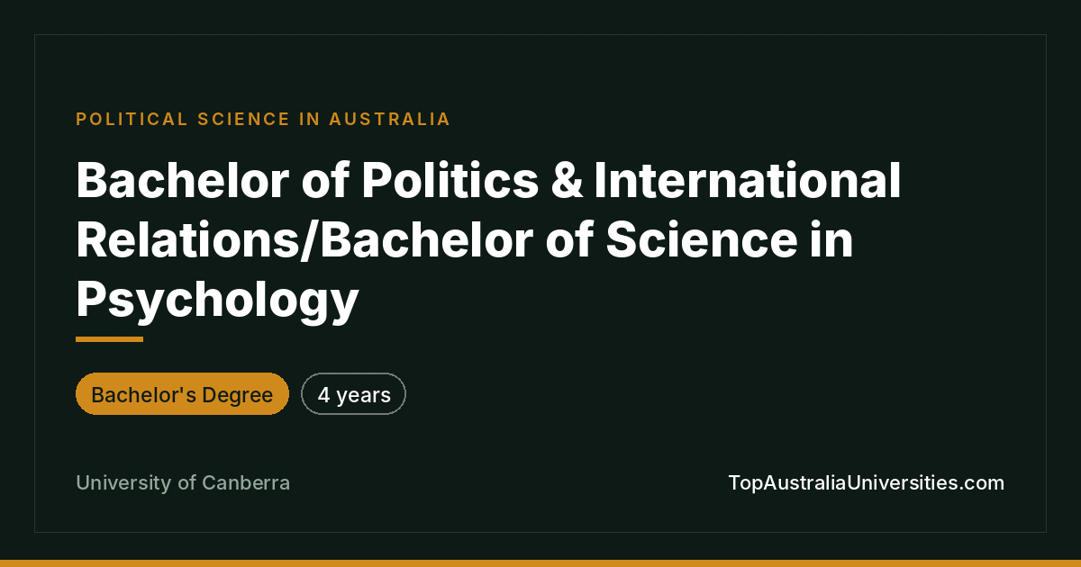 Bachelor of Politics & International Relations/Psychology