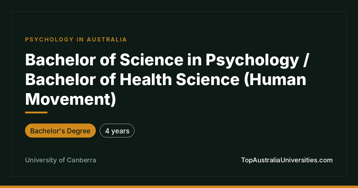 UC Bachelor Psychology/Health Science (Human Movement)