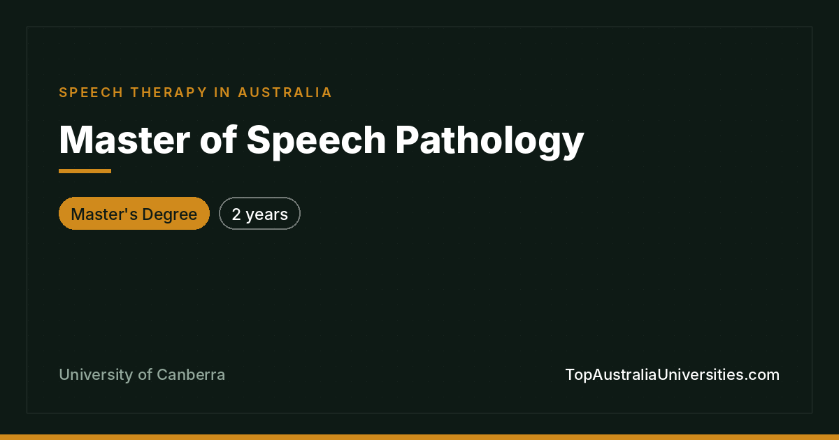 Master of Speech Pathology at University of Canberra