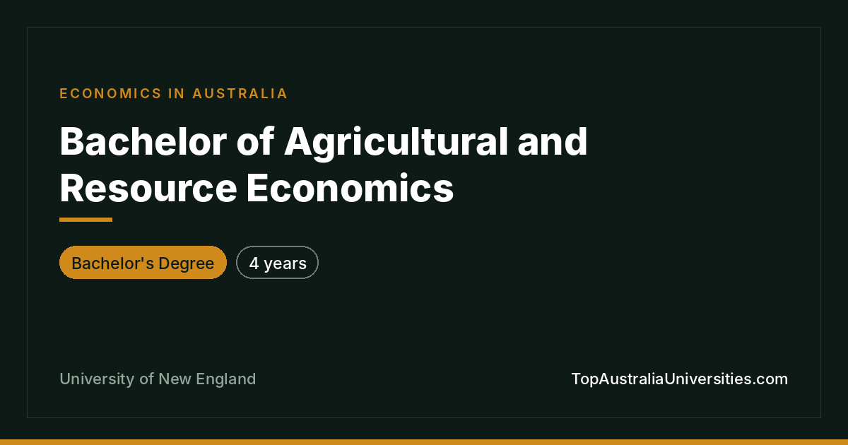 Bachelor of Agricultural and Resource Economics