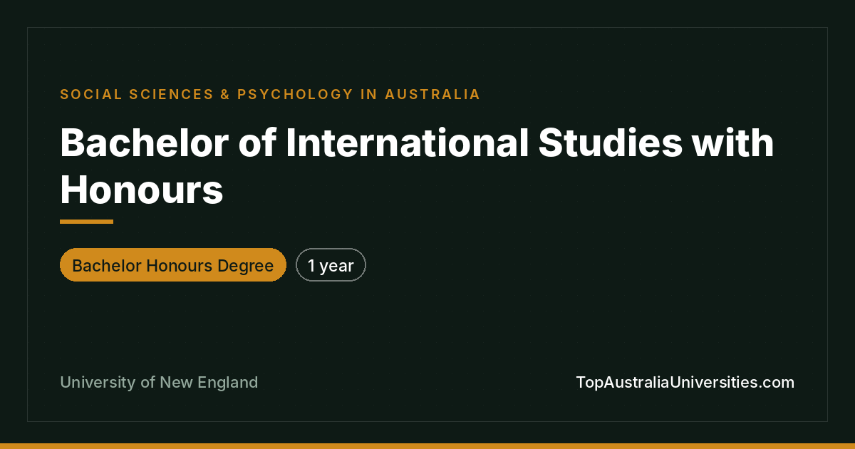 Bachelor of International Studies with Honours