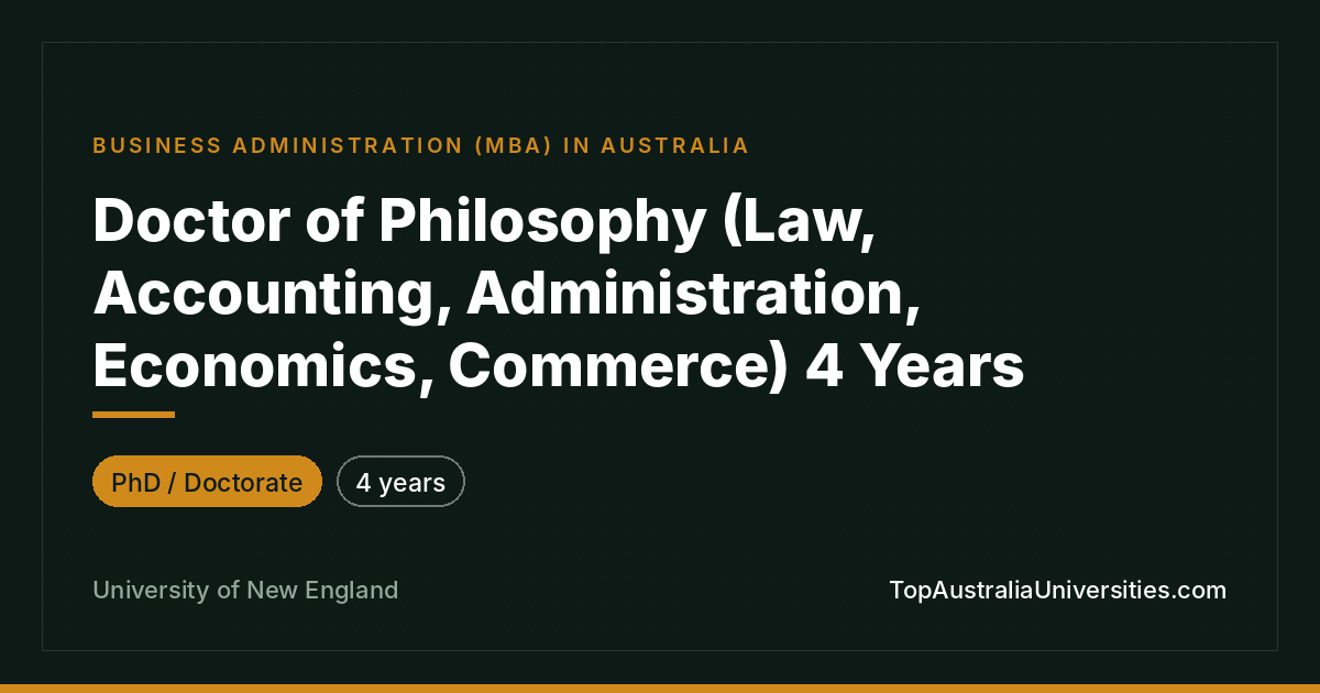 Doctor of Philosophy in Business Administration | UNE