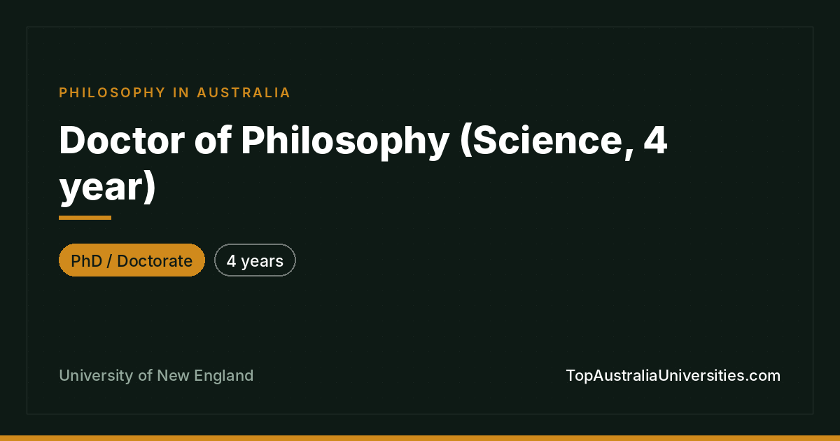Doctor of Philosophy in Science at UNE