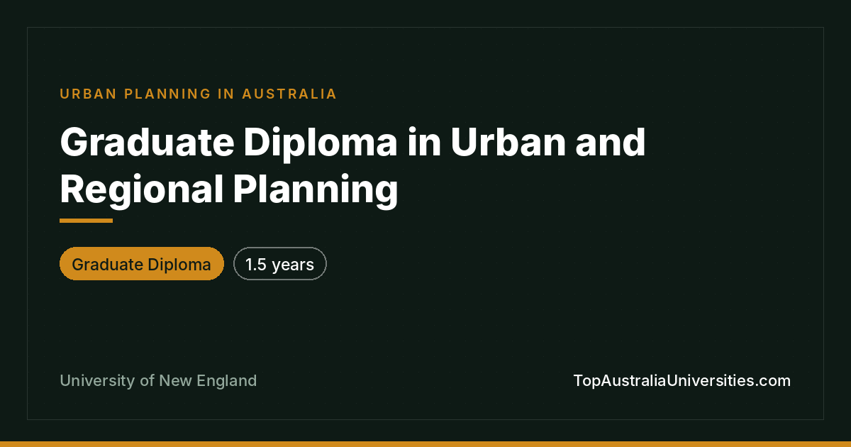 Graduate Diploma in Urban and Regional Planning