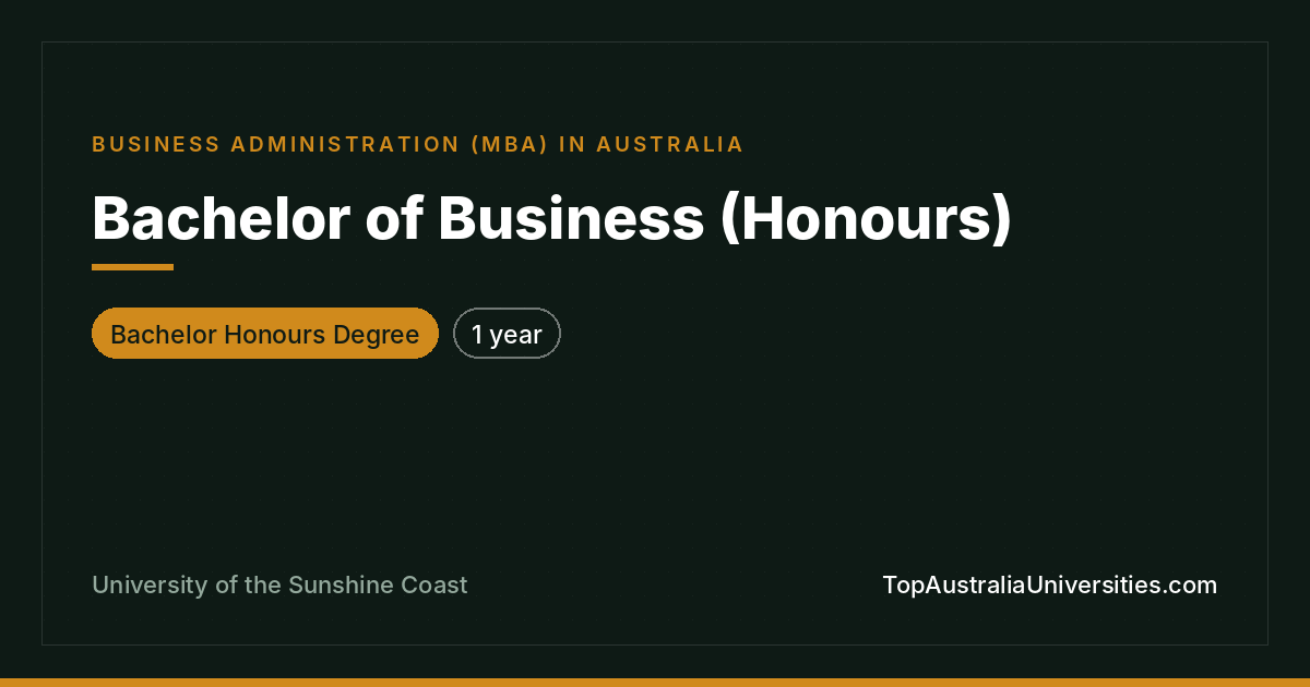 Bachelor of Business (Honours) at USC