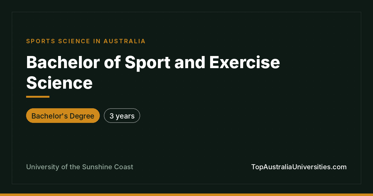 Bachelor of Sport and Exercise Science at USC