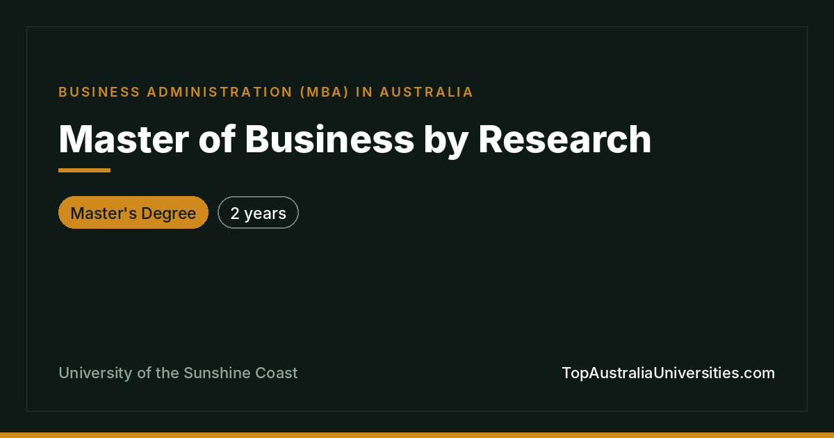 Master of Business by Research at USC