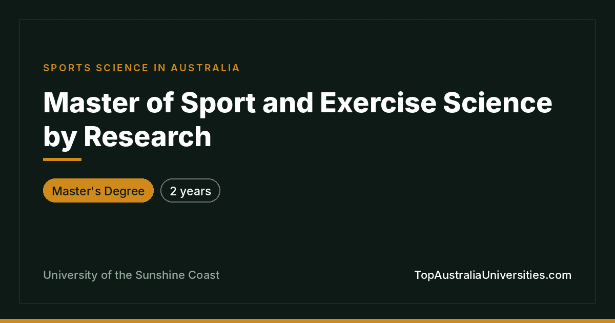 Master of Sport and Exercise Science by Research