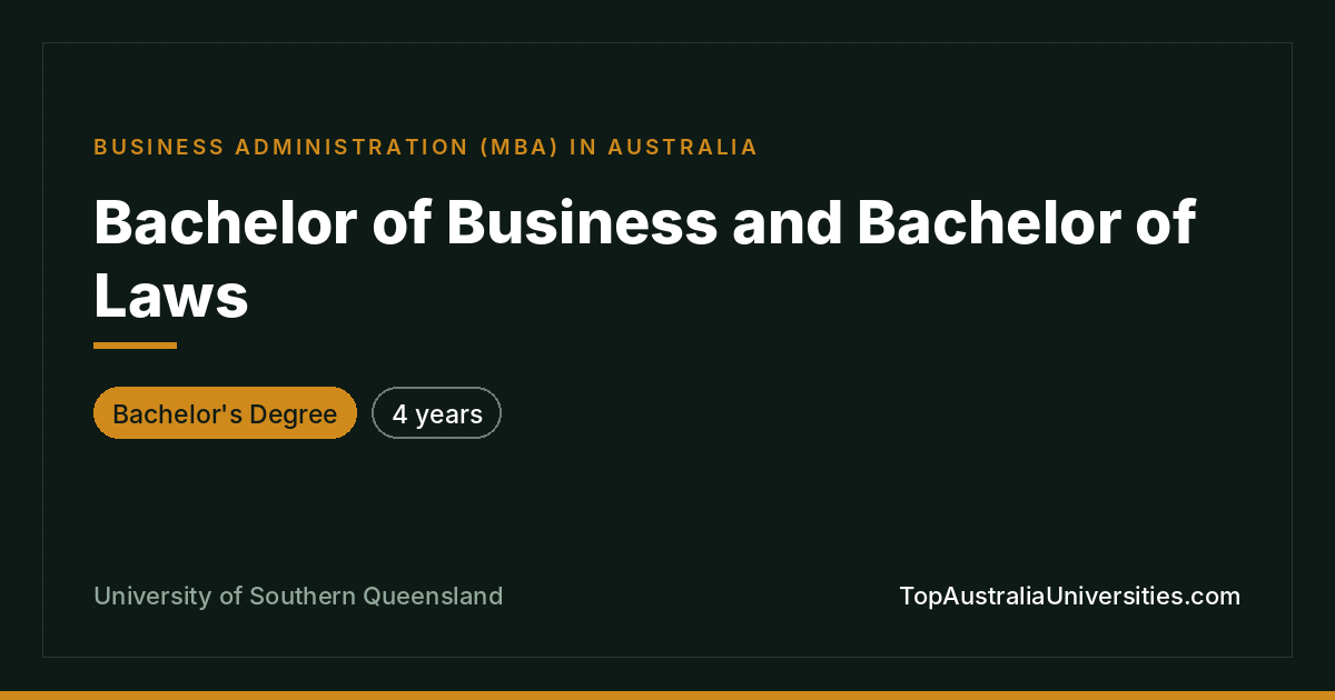 Bachelor of Business and Laws | USQ Toowoomba