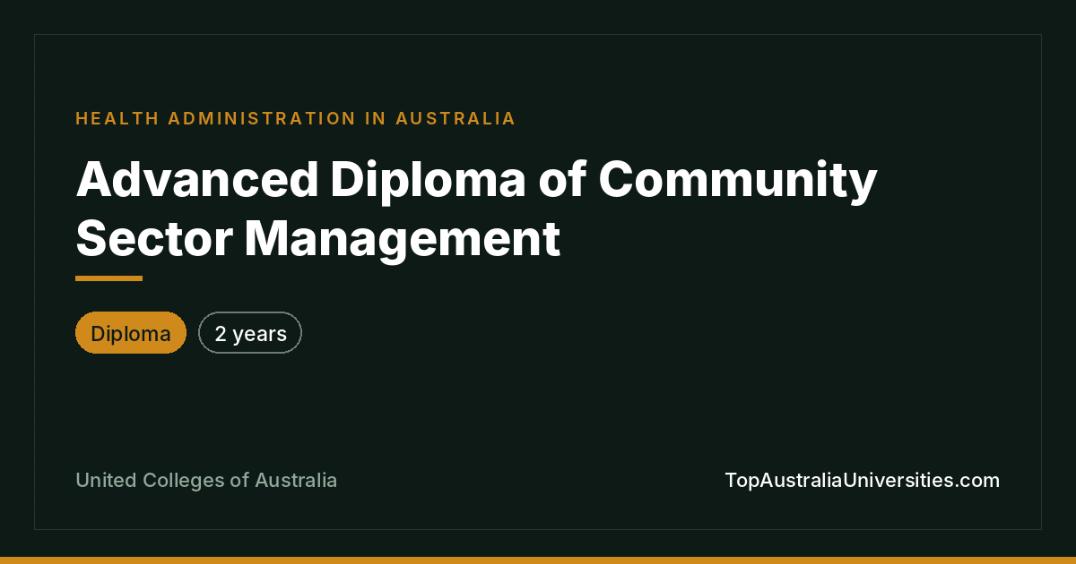 Advanced Diploma of Community Sector Management