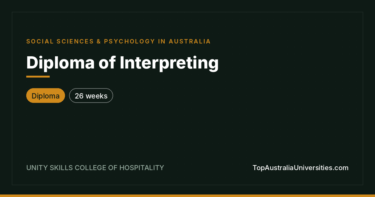 Diploma of Interpreting at Unity Skills College