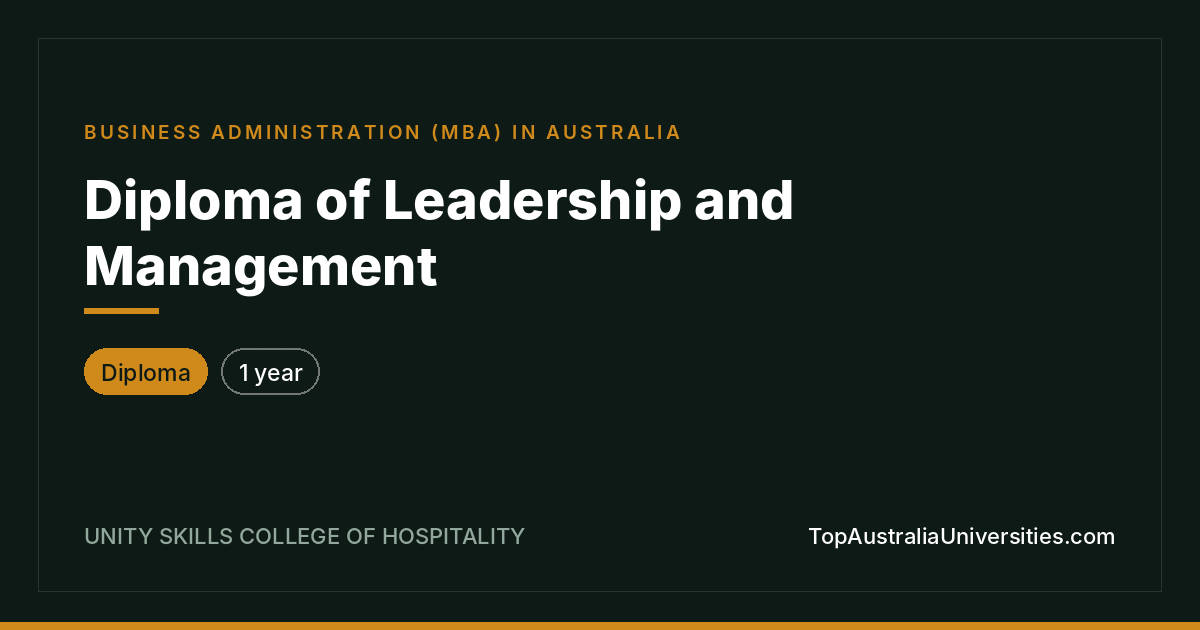 Diploma of Leadership and Management | Unity Skills College