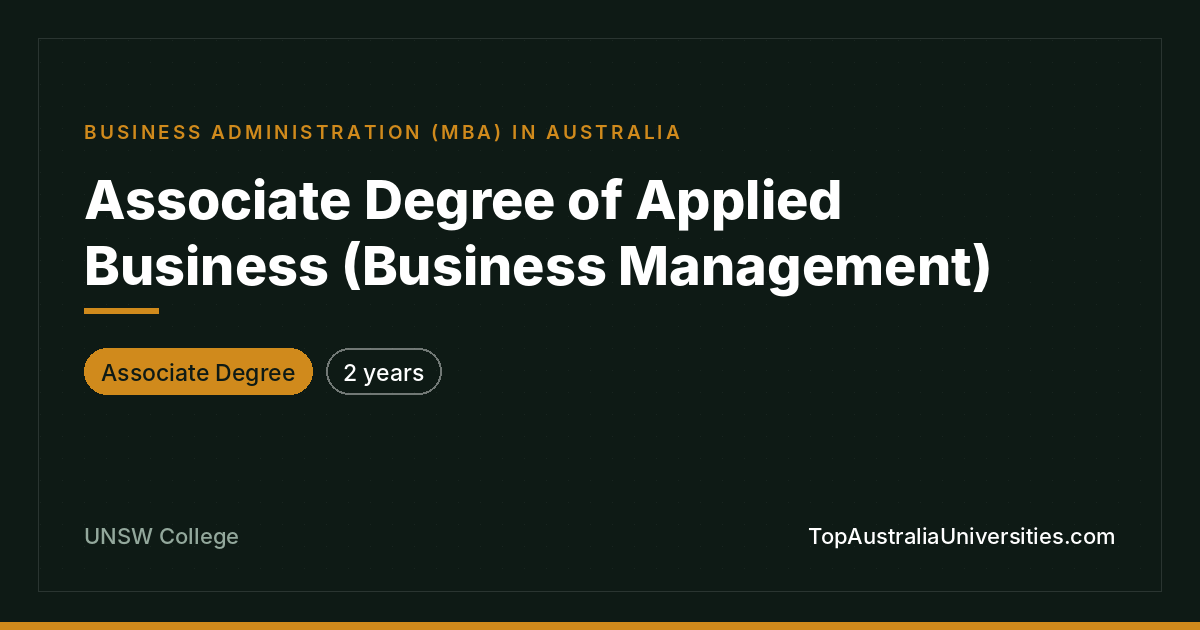 Associate Degree of Applied Business (Business Management)