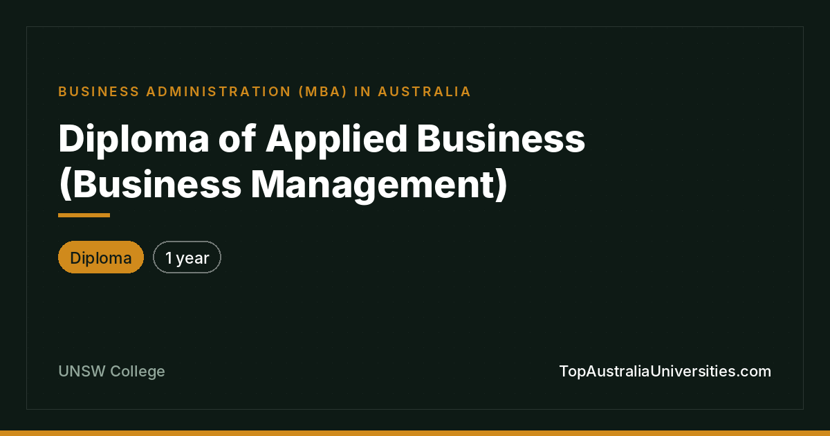 Diploma of Applied Business (Business Management)