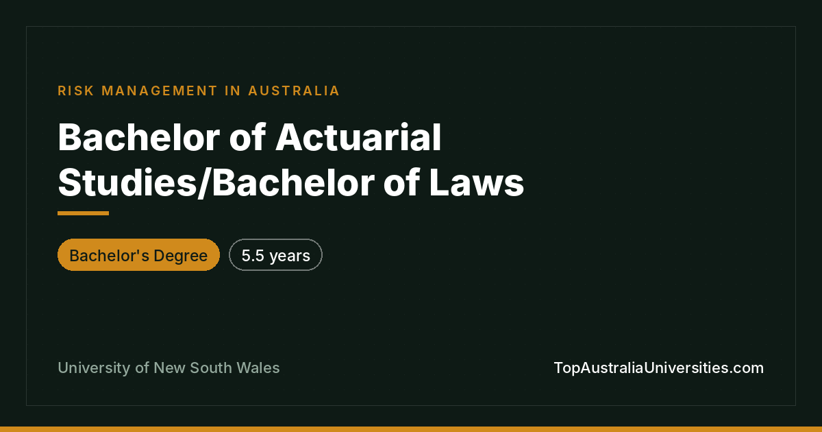 Bachelor of Actuarial Studies/Bachelor of Laws at UNSW