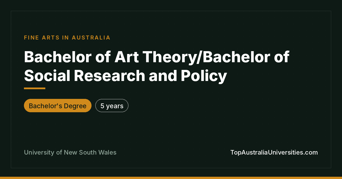 Bachelor of Art Theory/Social Research & Policy | UNSW Sydne