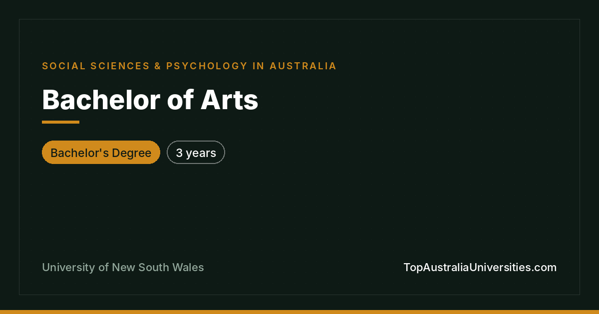 UNSW Bachelor of Arts | Social Sciences & Psychology